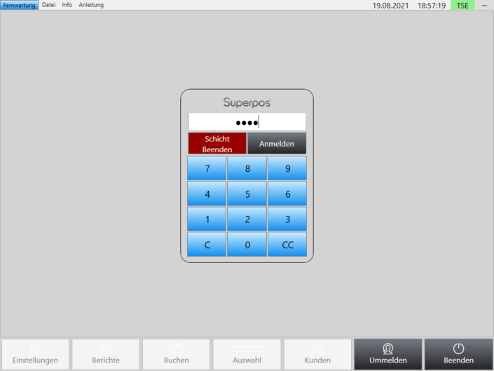 Anmelden Superpos Kassensystem Lieferservice