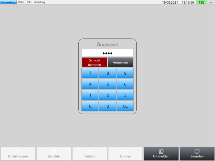 Anmelden Superpos Kassensystem Einzelhandel